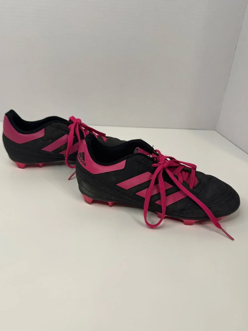 adidas Black and Pink Soccer Youth Cleats